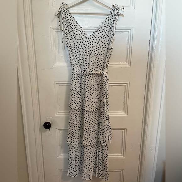 & Other Stories Polka Dot Ruffle Tiered Midi Dress - Picture 3 of 6